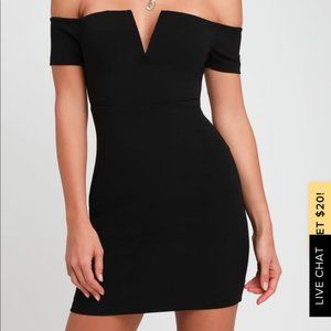 Lulu's Black Off-the-Shoulder Bodycon Dress